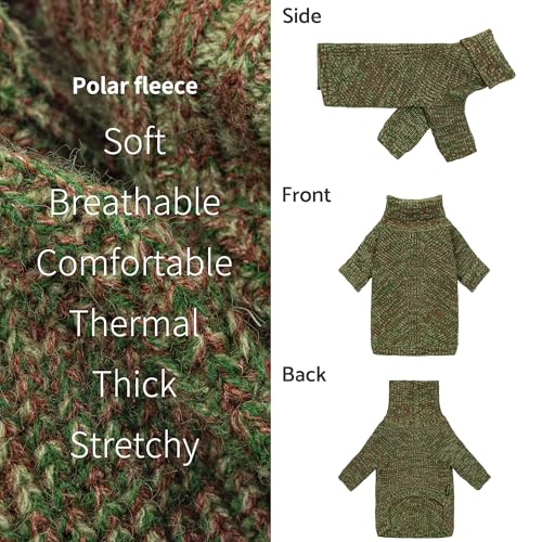 Knitted Turtleneck Dog Sweater (X-Small / Heather Green)