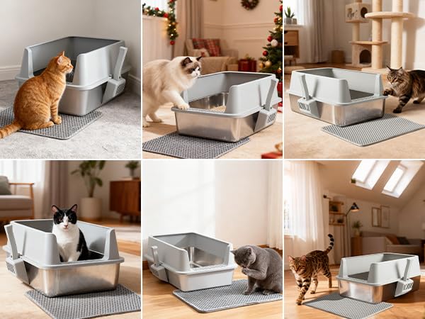 Stainless Steel Cat Litter Box with Lid (Extra Large)