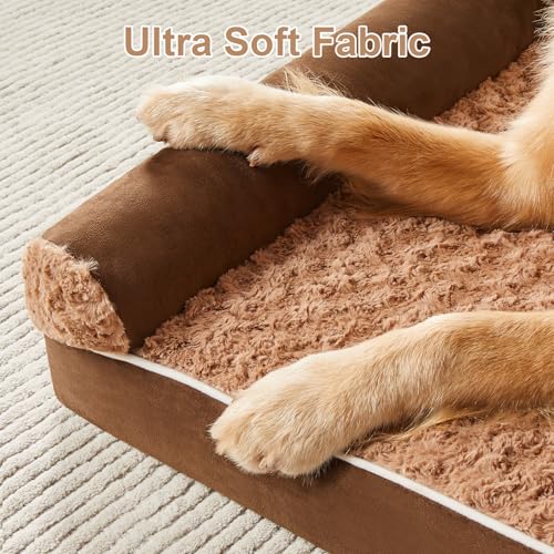 Orthopedic Washable XXL Dog Bed for Senior Dog Cozy Sleep (54"l x 36"w x 7"th / Brown)