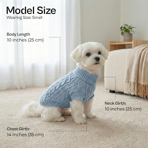 Dog Sweaters Pull Over (S / Cable Knit Blue)