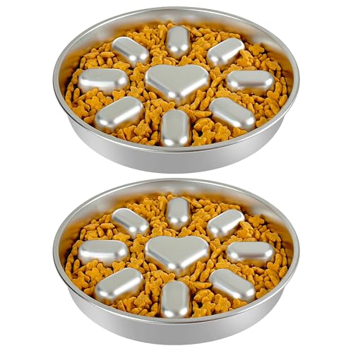 Slow Feeder Dog Bowls with Non (2 Cup 2 Pack)