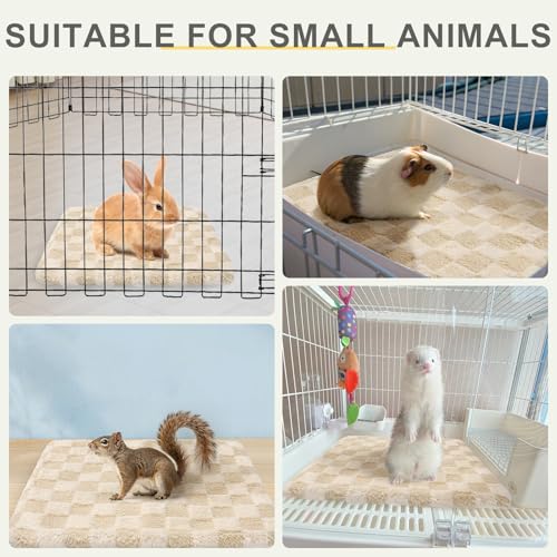 Self Warming Cat Bed (Beige_Furry / 20"L x 16"W x 0.7"Th)