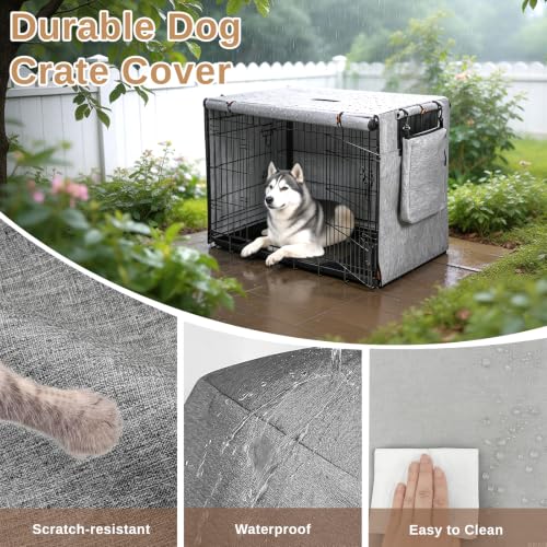 Dog Crate Cover 42 in (Gray / 42.0"L x 28.0"W x 31.0"H)