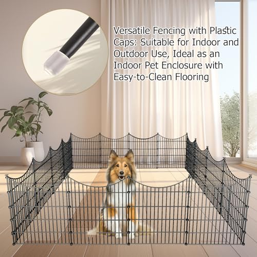 10‑Panel No‑Dig Garden Fence with Gate (10pc 23.6 ft(L) X 32 in(H) with Gate-Concave)