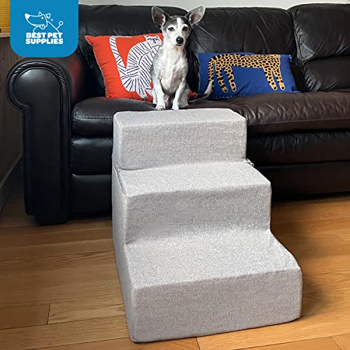 Dog Stairs & Steps (Gray Lattice Print / H: 16.5 Inches (Foldable))