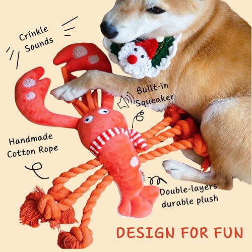 Squeaky Dog Toys (Scarf Lobster)