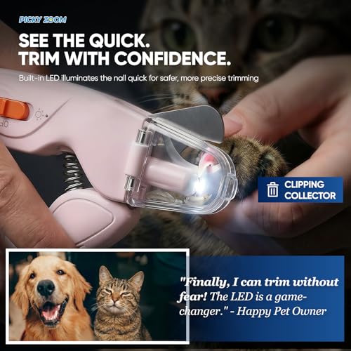 2-in-1 Dog & Cat Nail Clippers and Grinder with LED Light (Orange)