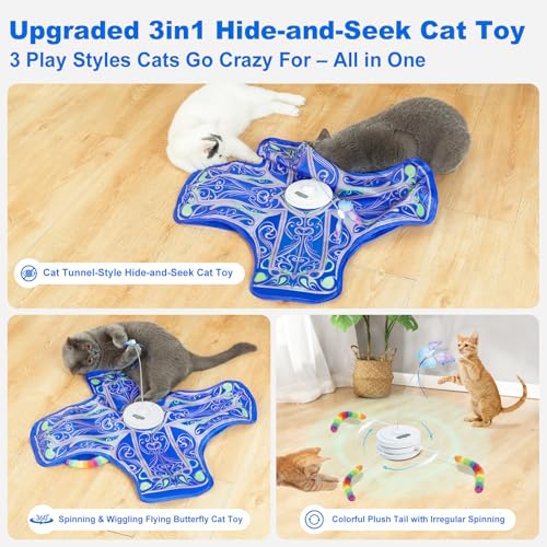 Interactive Cat Toys for Indoor Cats (Blue Cover Cloth Toy)