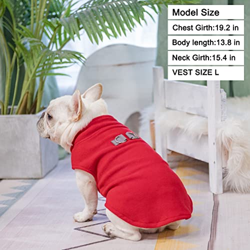 Dog Fleece Vest Sweater Winter Jacket for Small and Medium Dogs with D (Medium / RED)