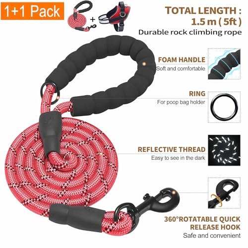 Essential Dog Harness (L / Red)
