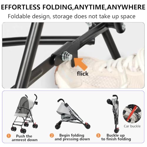 Cat Stroller Foldable Lightweight for Small Dogs Cats 0 (Gray)
