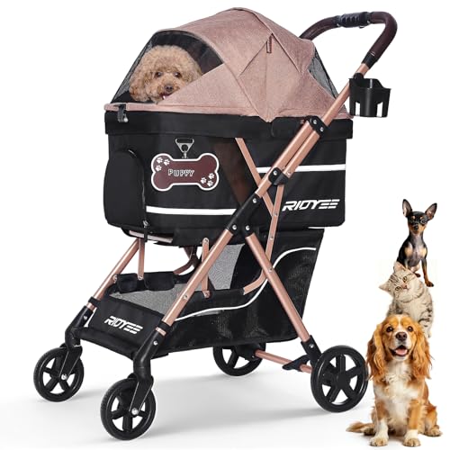 Foldable Dog Stroller for Small & Medium Dogs & Cats up to 33 lb