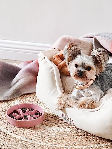 Ceramic Slow Feeder Dog Bowls Small Breed (Blue / S-0.5 Cups)