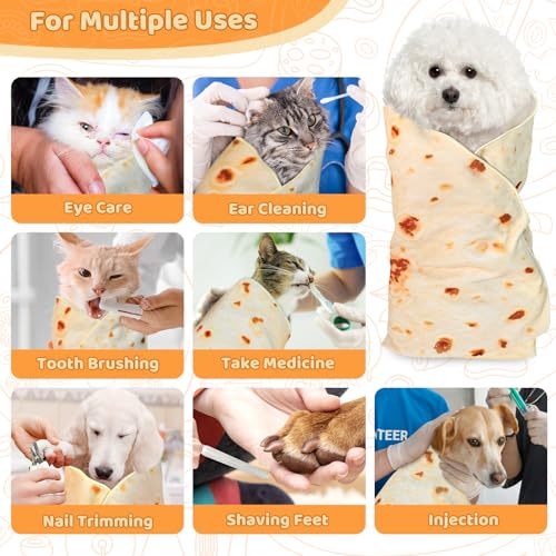 31.5" Tortilla Shape Blanket Cat Grooming Wrap for Cutting Nails