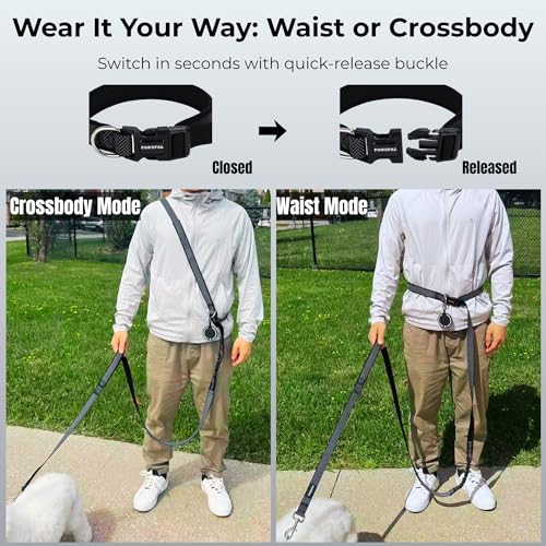 8FT 10FT Hands Free Dog Leash (Black / Large (8–10FT))
