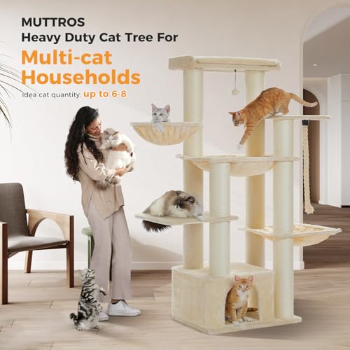 Heavy Duty Cat Tree (Beige / 67in)