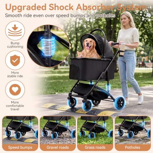 Heavy Duty Pet Stroller (Black)