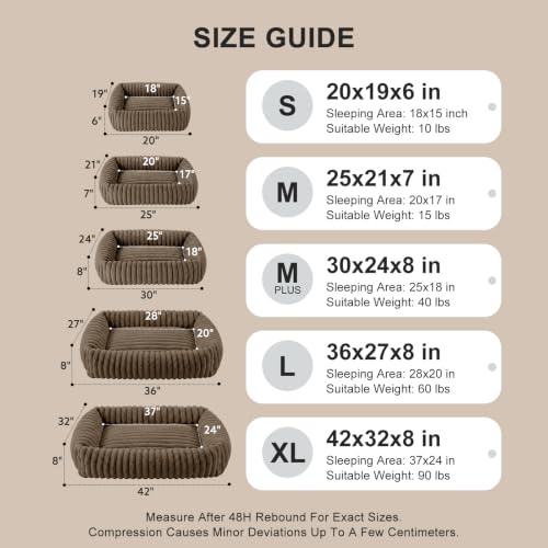 Dog Bed for Small Dogs (Coffee / S (20"x19"x6"))