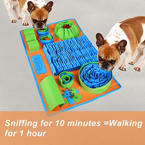 Snuffle Mat for Dogs (Blue Green Orange)