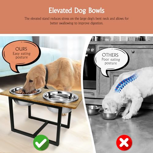 Elevated Dog Bowls (Rustic Brown)