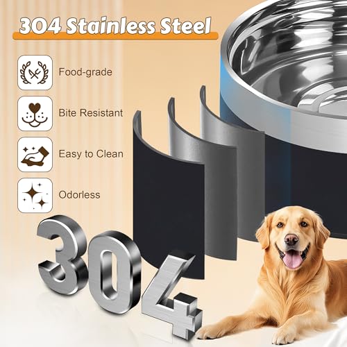 27oz Elevated Stainless Steel Dog Bowls Non (Black)