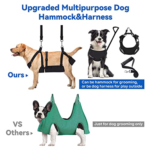 2 IN 1 Dog Grooming Hammock with Multifunction Leash (XL)
