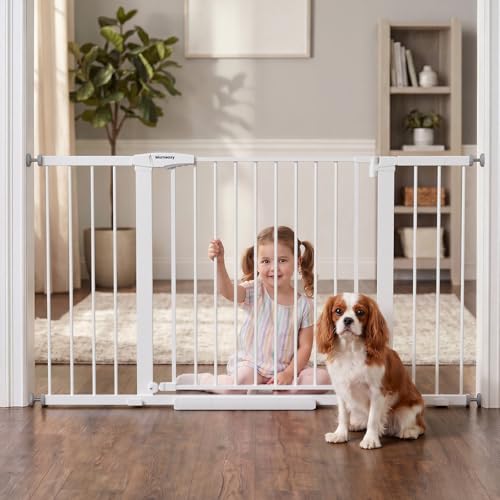 36 58" Extra Wide Baby Gate for Stairs (White / 36-58"W x 30"H)