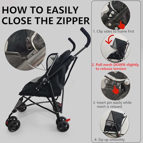 Cat Stroller Foldable Lightweight for Small Dogs Cats 0 (black)