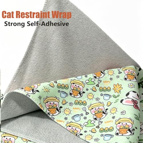 27.6‘’ Cat Grooming Wrap for Cutting Nails (L-27.6'' / Cow)