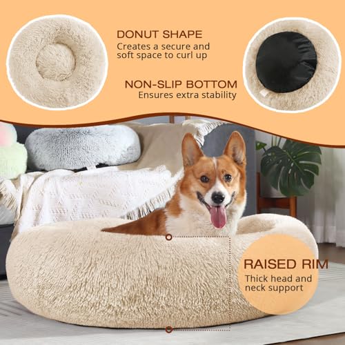 Dog Bed Calming Anti (36" / Off - White)