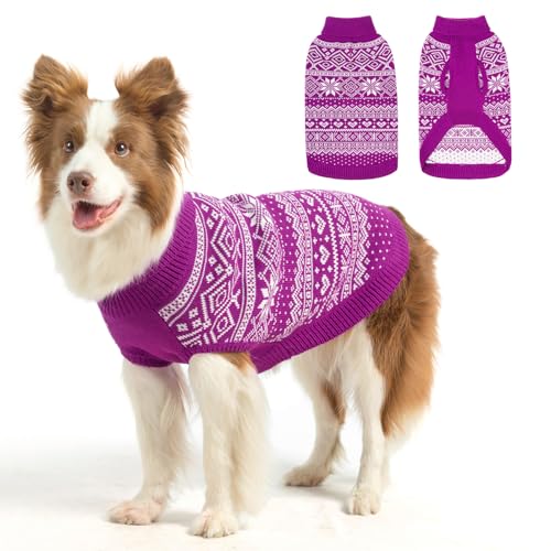 Dog Sweater Argyle (Medium/Large / Purple)