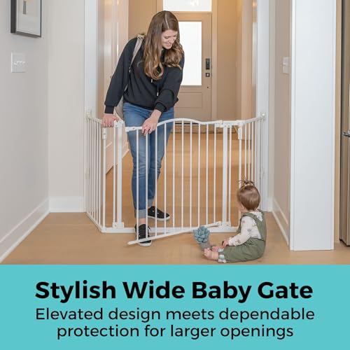 Deluxe Décor Universal Fit Safety Gate (White / 72" Wide)