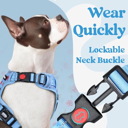 Dog Harness Small Sized (Small / Floral Blue)
