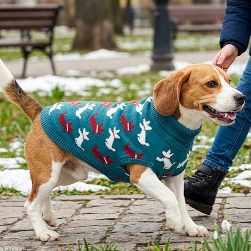 Cute Dog Sweater with Puppy Pattern Soft Dog Knitwear Thermal Puppy Doggie Clothes Breathable Pet Knitwear Cozzy Warm Pet Pullover Outfit for Small Medium Large Dogs XL (X-Large)