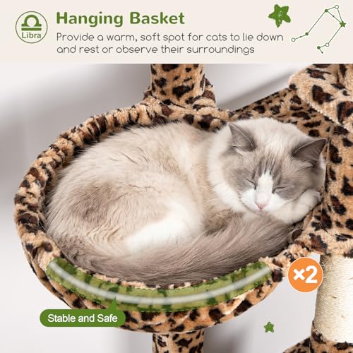 Z78 Heavy Duty Cat Tree for 20lbs Large Adult Cats (Leopard Print / 78 inch)