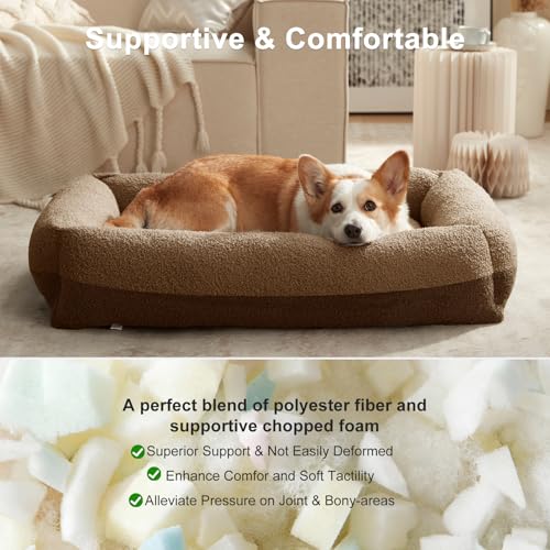 Washable Small Dog Bed (Brown / S(20"x19"x6”))