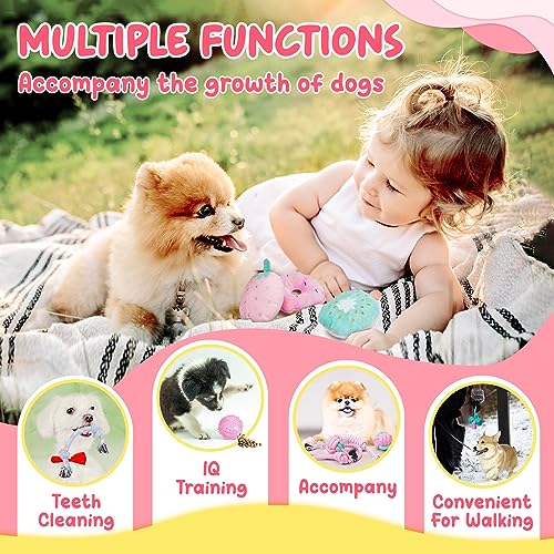 Pink Puppy Toys for Boredom (Pink-Green)