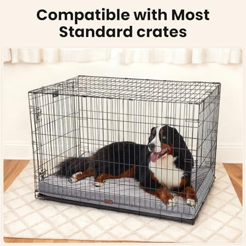 Orthopedic Waterproof Large Dog Bed (47" x 29" x 4" (For Crate) / 01-Gray)