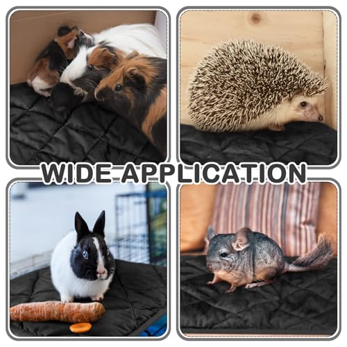 4 Pack Self Heating Cat Pad Self Warming Dog Mat Reflects Body Heat Extra Warm Thermal Pet Pad Washable Dog Cat Bed Crate Bed Mat Blanket (16 x 16 Inch / Black)