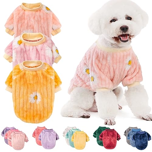 Small Dog Sweaters (Pink,violet,yellow / Medium)