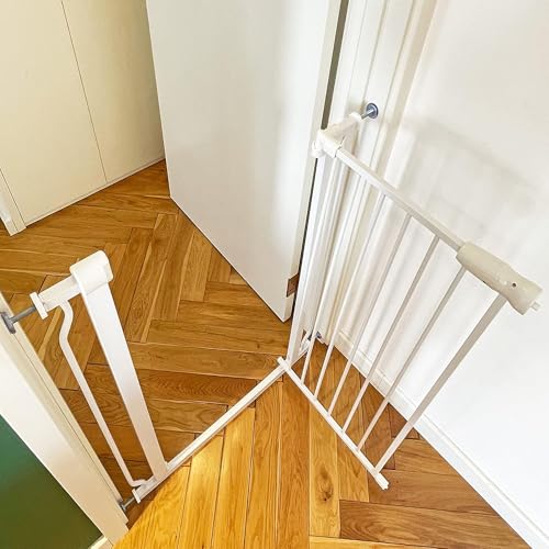 Easy Walk Thru Baby Safety Gate (36-inch Tall, White)