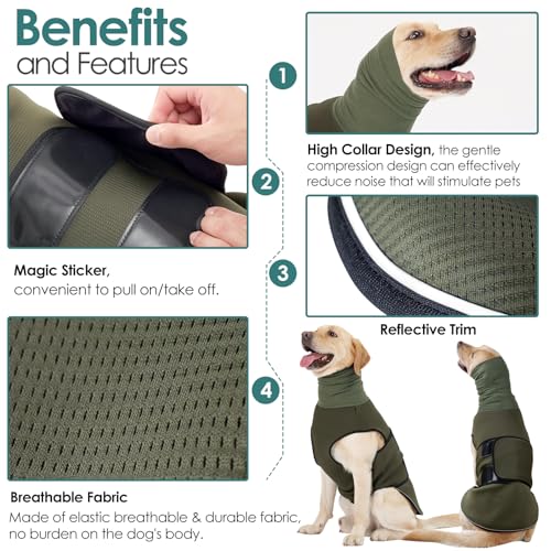Dog Anxiety Vest (ArmyGreen / Medium)
