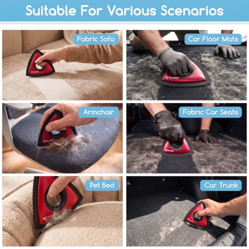 Mini Pet Hair Remover for Car Detailing Dog Hair Tool Brush (Red)