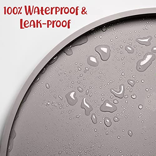 Dog Food Mat Waterproof Dog Bowl Mat (19x11 Inch (Pack of 1) / Dove)