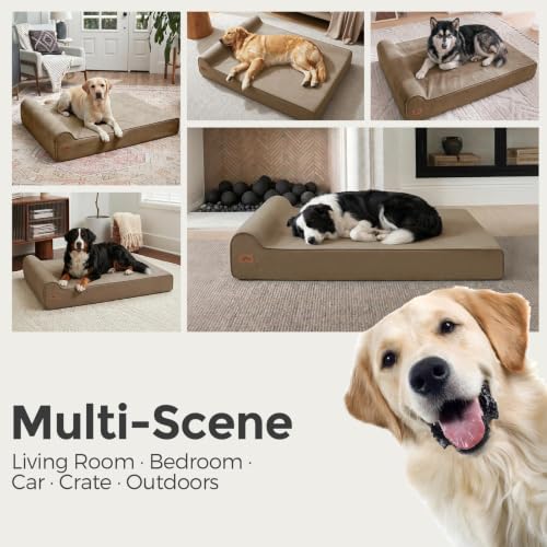 XXL 35D Memory Foam Dog Bed for Extra Large Dogs (XX-Large / Brown)