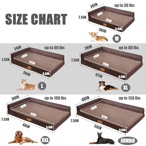 Orthopedic Medium Dog Bed Washable Pet Sofa Bed 30''X20''Brown (Brown / 30"L x 20"W x 3.5"Th)