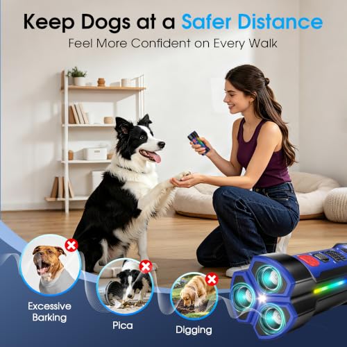 Enhanced Ultrasonic Dog Bark Deterrent Devices (Blue)