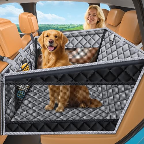 Hard Bottom Dog Car Seat for Back Seat (Dark Gray / Standard - 54" Length)