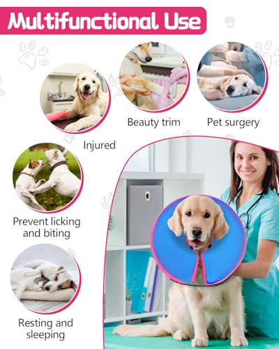 Inflatable Dog Cone (PinkBlue / XS(6"-9"))