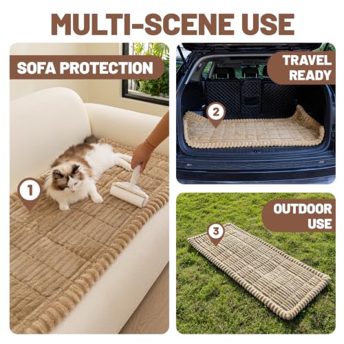 Dog Car Seat Waterproof Bed Cover Back Seat Brown 23.6”x51” (Brown / 23.6”x51”)